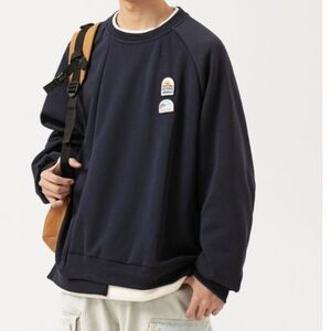 Aelfric Eden Crew neck pullover sweatshirt, Navy, Size large, NWT